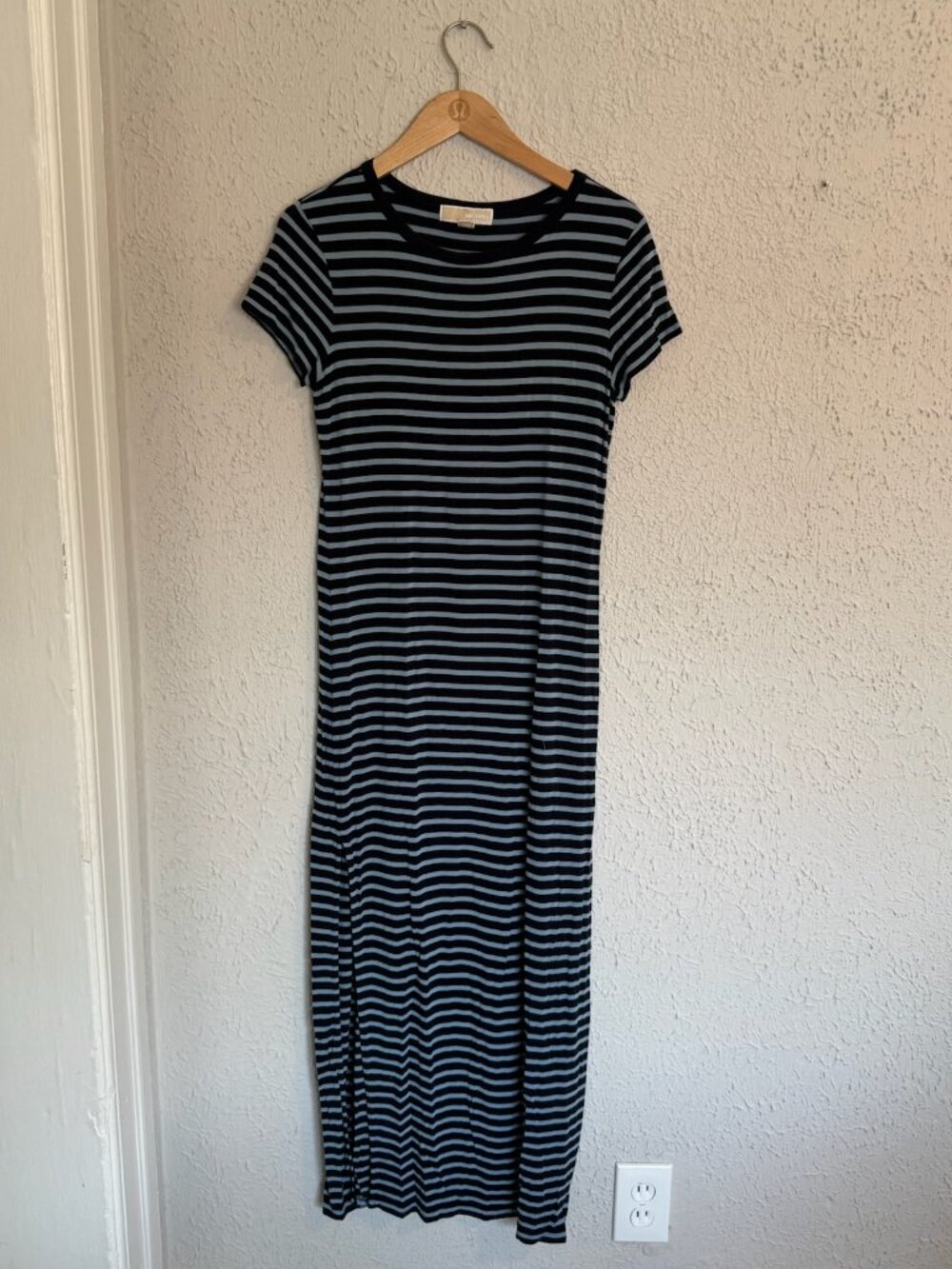 Blue Striped Michael Kors Midi Dress with Side Slits